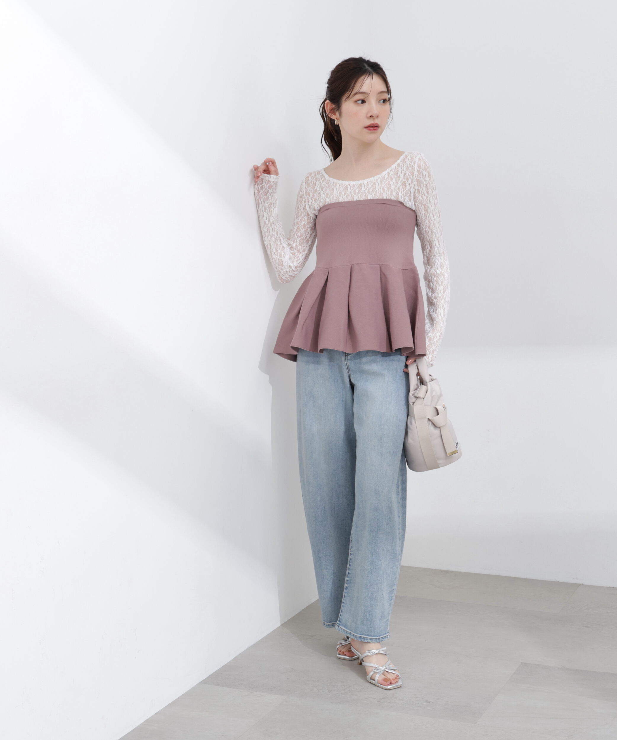 PROPORTION BODY DRESSING「〈a/mie〉ペプラムニットビスチェ 26SS」|カーディガン|