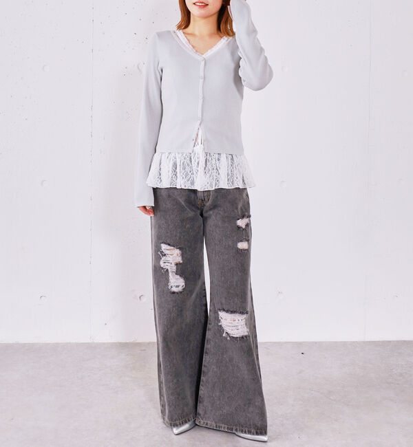 archives「レイヤードレースＴＯＰＳ&times;ニットカーディガンＳＥＴ」|カーディガン|