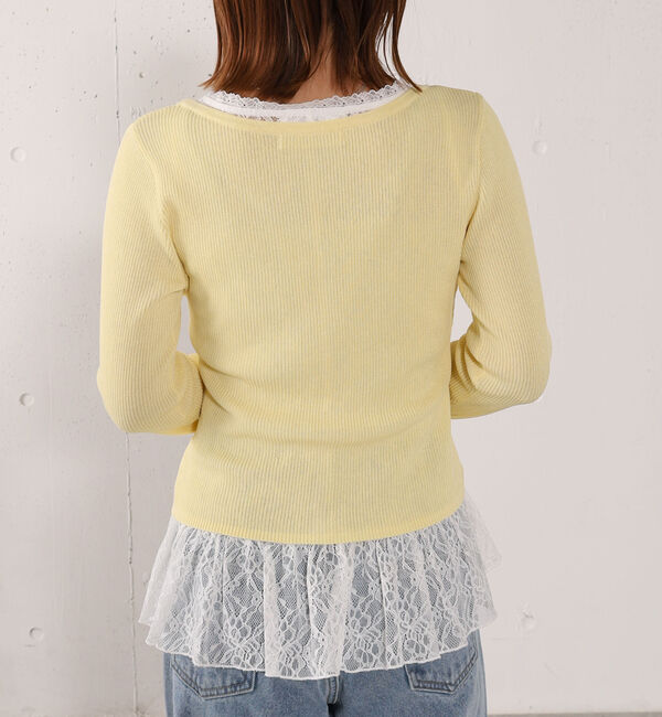 archives「レイヤードレースＴＯＰＳ&times;ニットカーディガンＳＥＴ」|カーディガン|