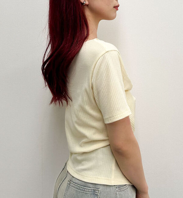 archives「【ＯＮかわ】アシメタックボタンカットＴＯＰＳ　５Ｓ」|Tシャツ・カットソー|