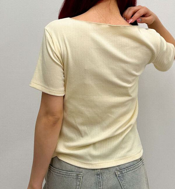 archives「【ＯＮかわ】アシメタックボタンカットＴＯＰＳ　５Ｓ」|Tシャツ・カットソー|