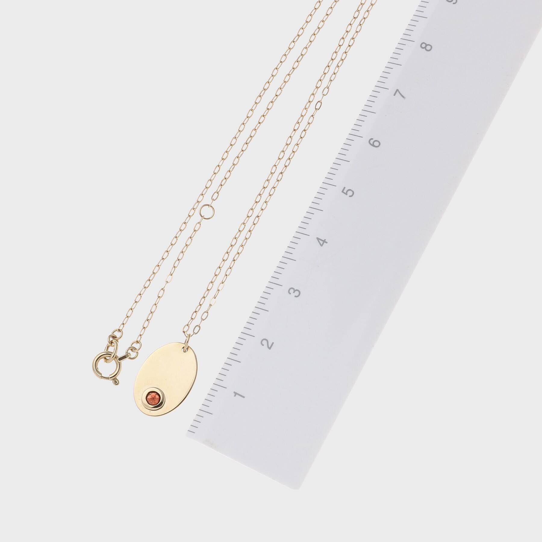 COCOSHNIK「カラーストーン（ガーネット）オーバルプレート　ネックレス」|ネックレス|