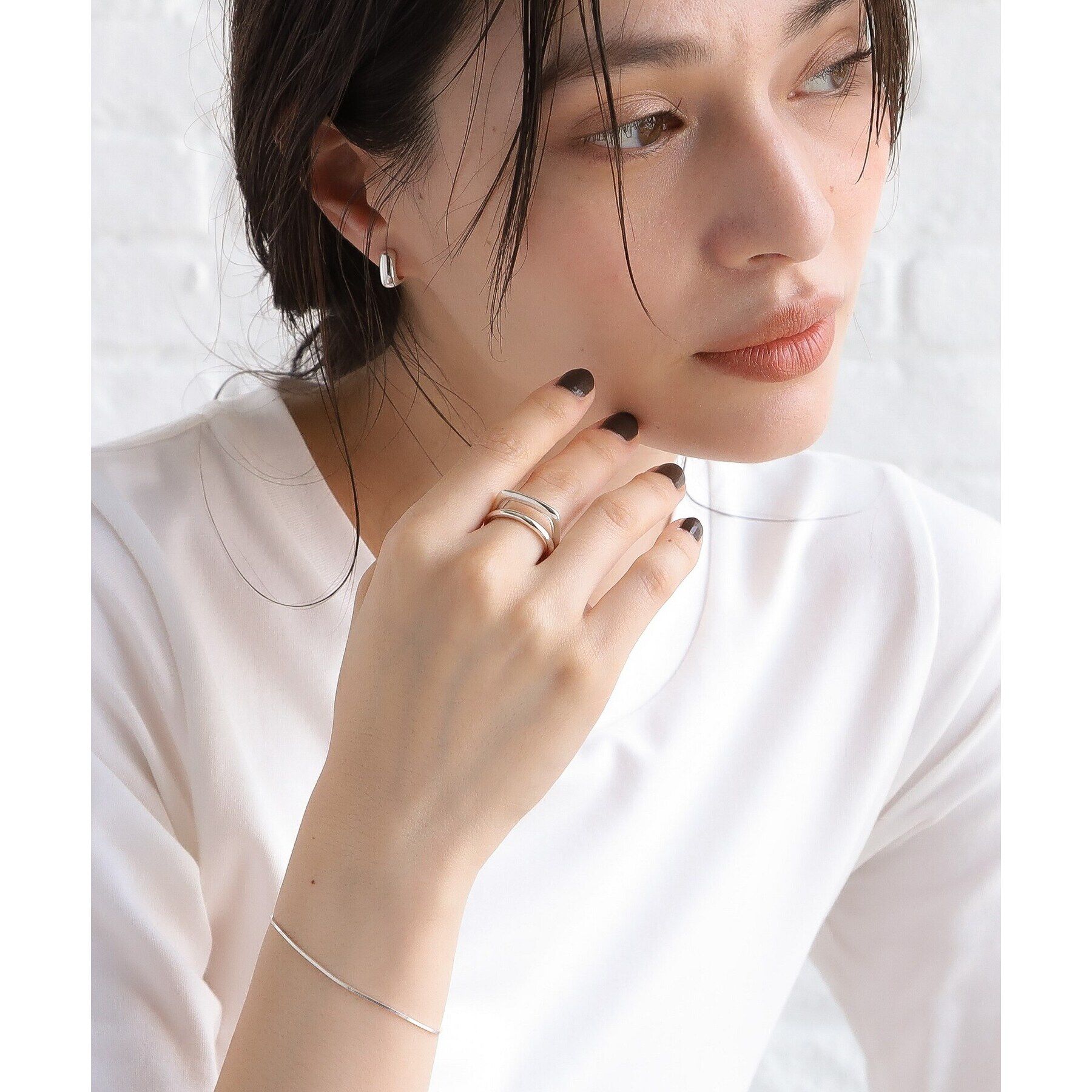 COCOSHNIK ONKITSCH「シルバー デザインチェーン コンパクトブレスレット」|ブレスレット・バングル|