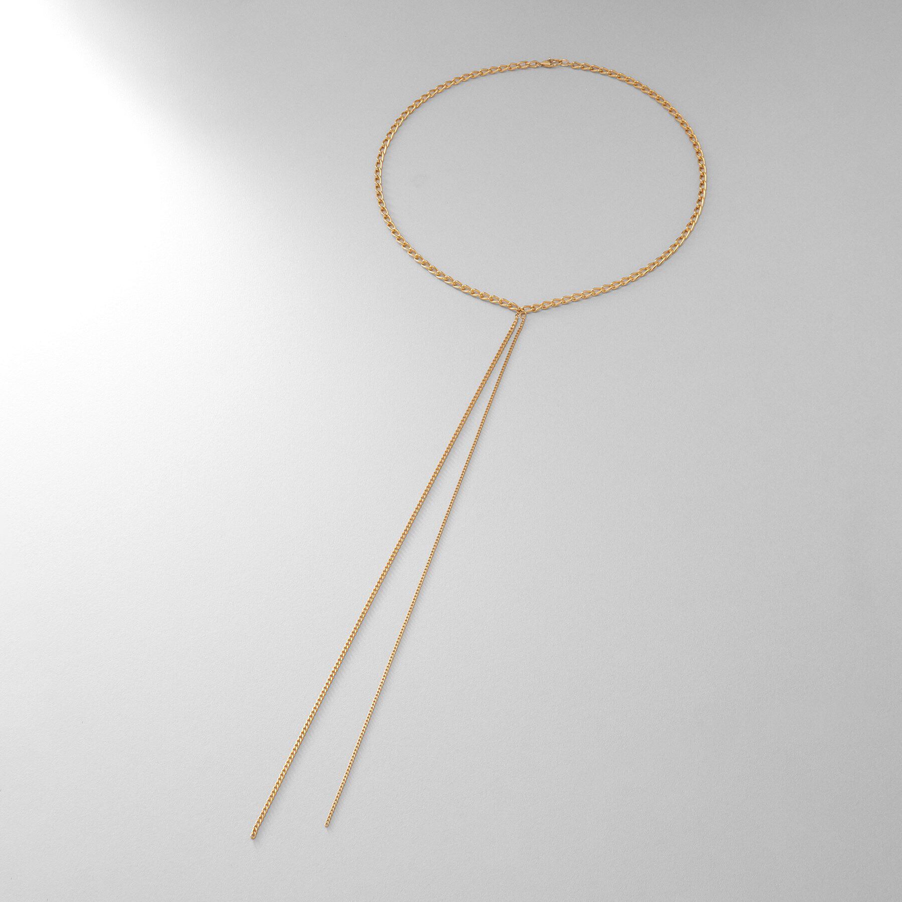 COCOSHNIK ONKITSCH「シルバー ミックスカーブチェーンフリンジ ネックレス GP」|ネックレス|