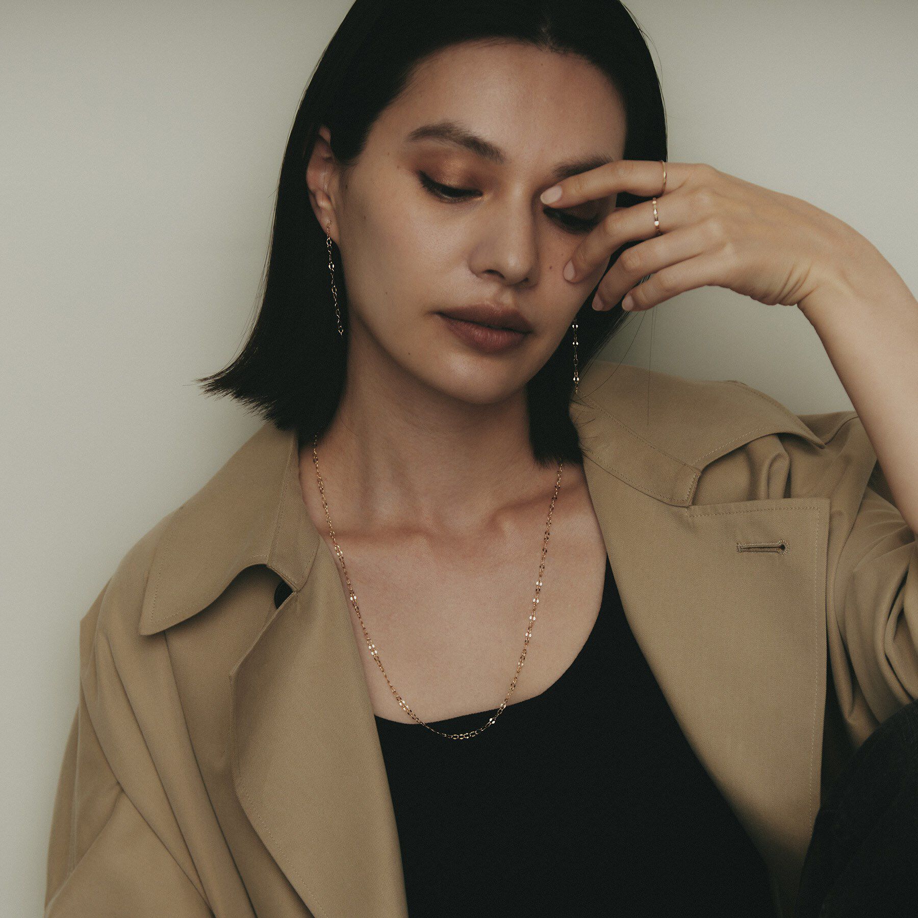 COCOSHNIK「K10シースルーフラット スタッドピアス」|ピアス|