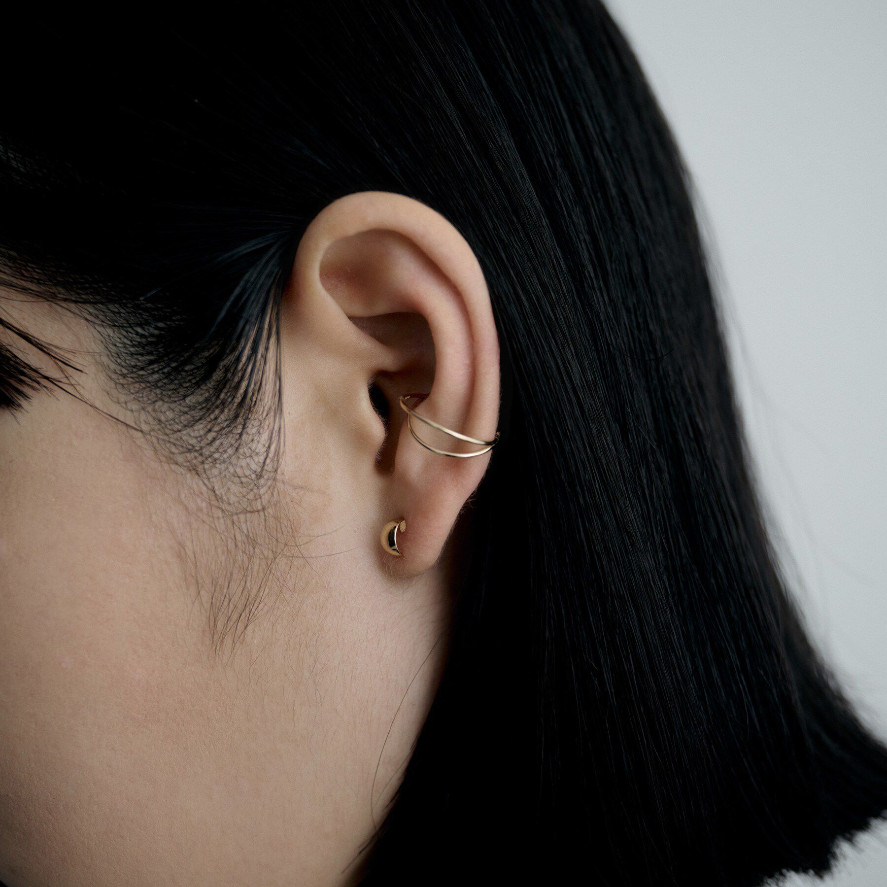 COCOSHNIK ONKITSCH「K10ダブルアークイヤーカフ」|イヤーカフ|