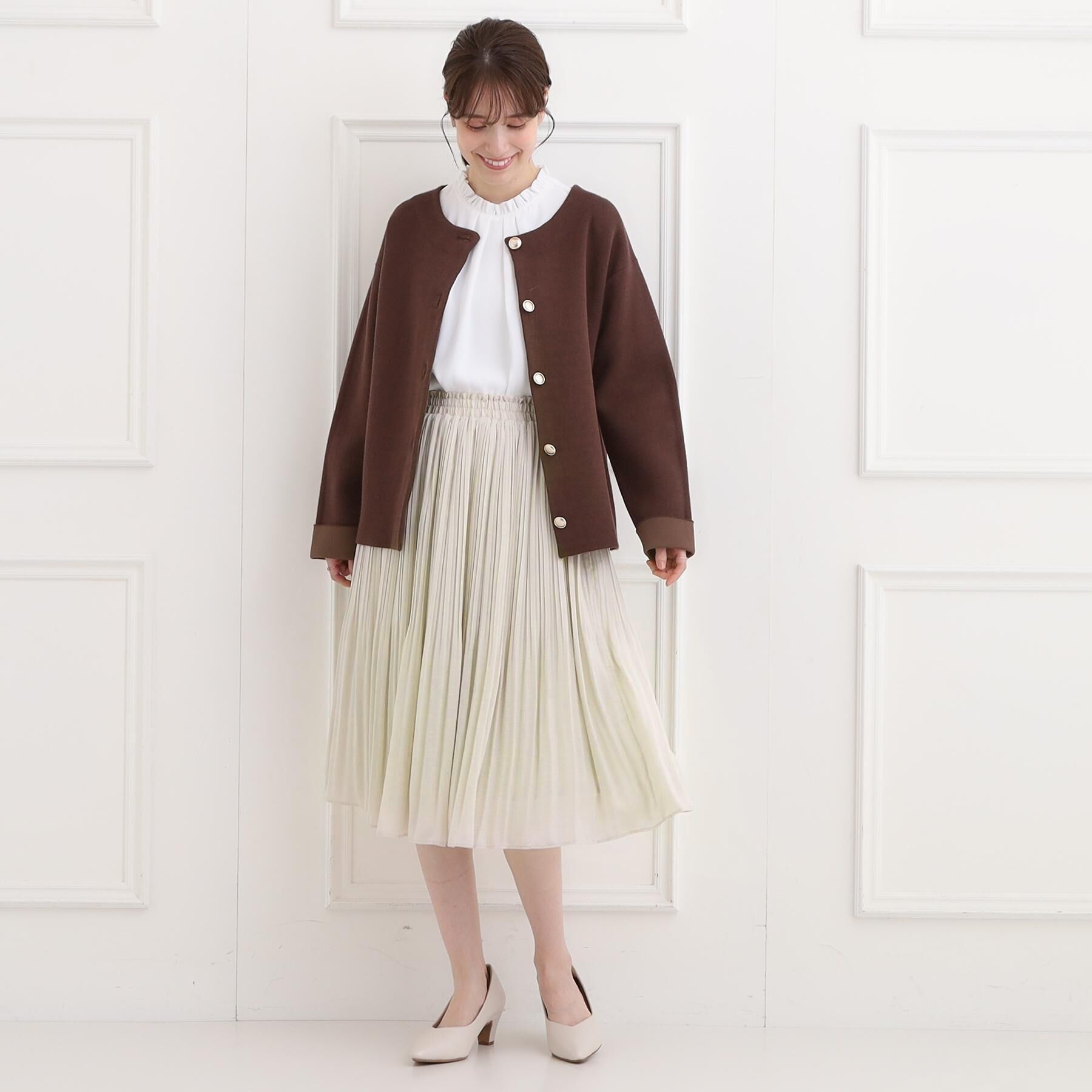 SHOO･LA･RUE「【洗濯機可/着丈選べる】オンにもオフにも 軽やかプリーツスカート」|スカート|