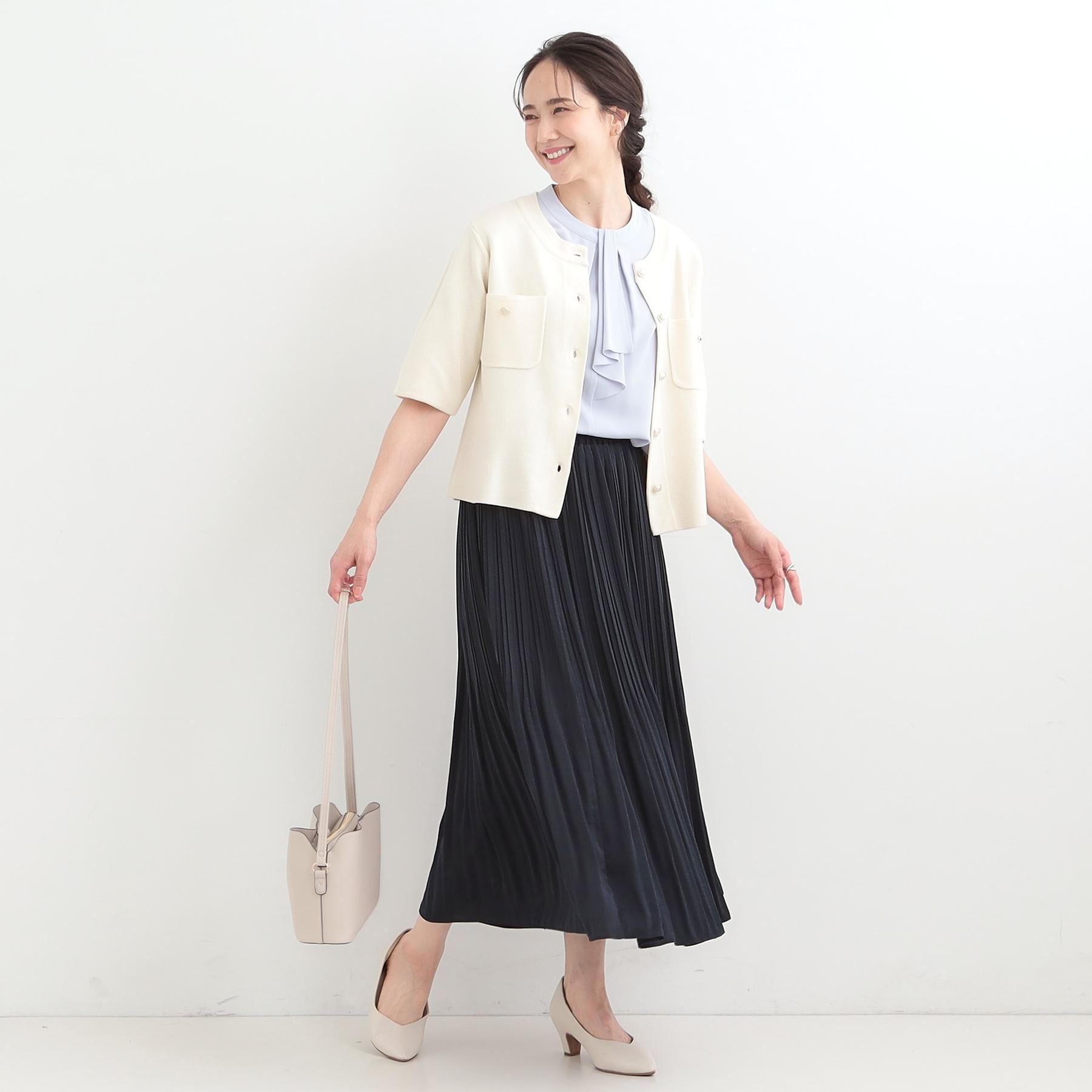 SHOO･LA･RUE「【洗濯機可/着丈選べる】オンにもオフにも 軽やかプリーツスカート」|スカート|