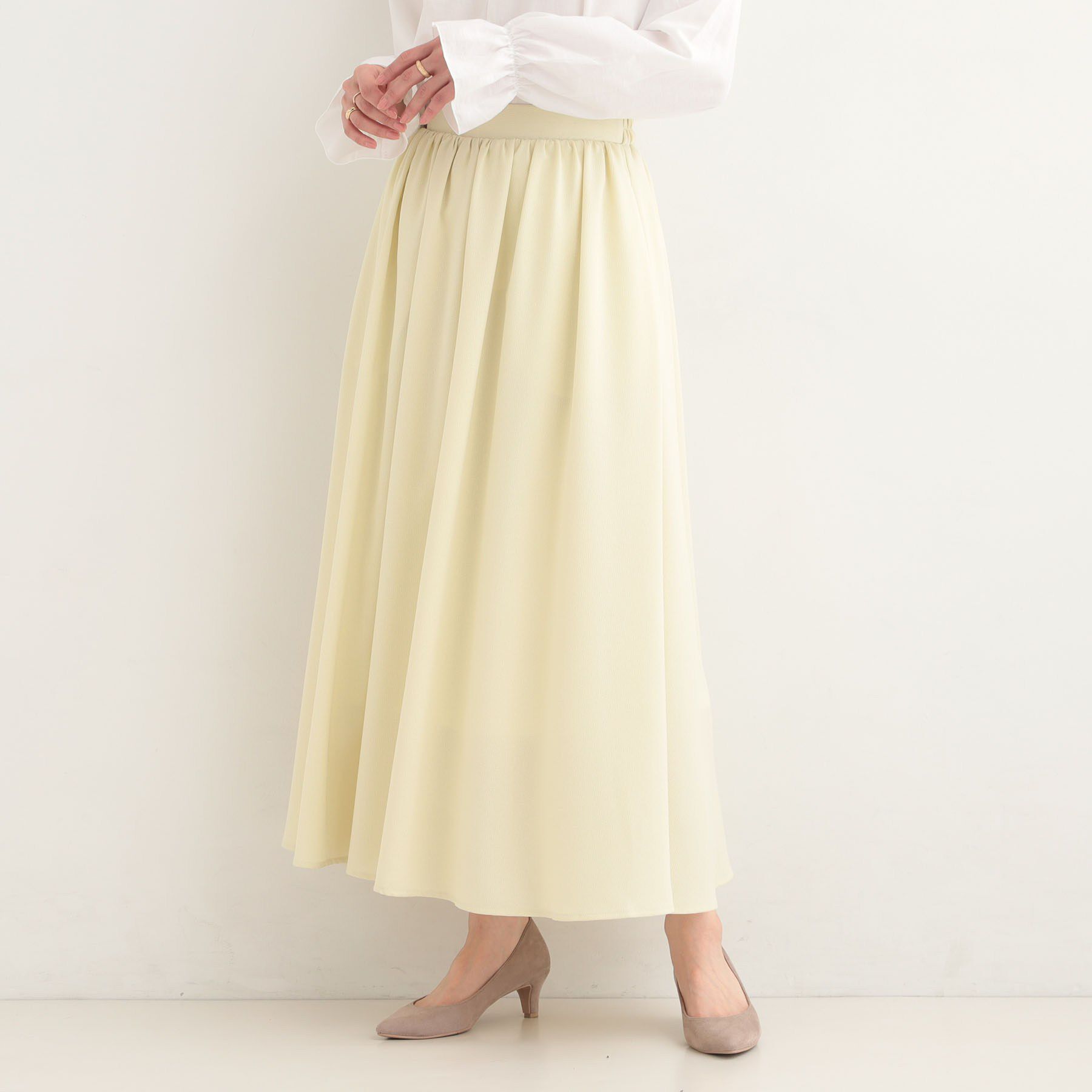 SHOO･LA･RUE「【着丈選べる】ふんわり揺れる アソート柄フレアスカート」|スカート|