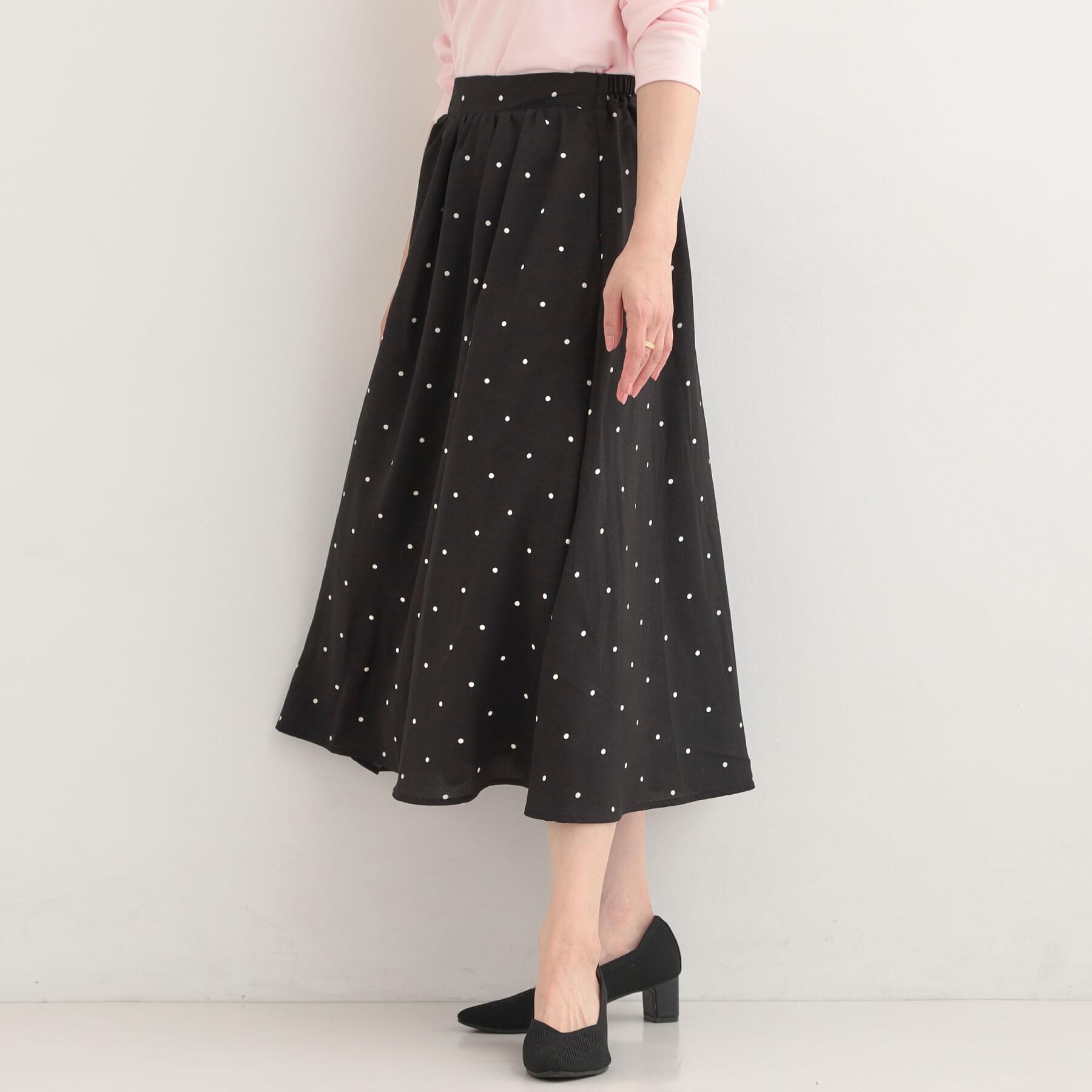 SHOO･LA･RUE「【着丈選べる】ふんわり揺れる アソート柄フレアスカート」|スカート|