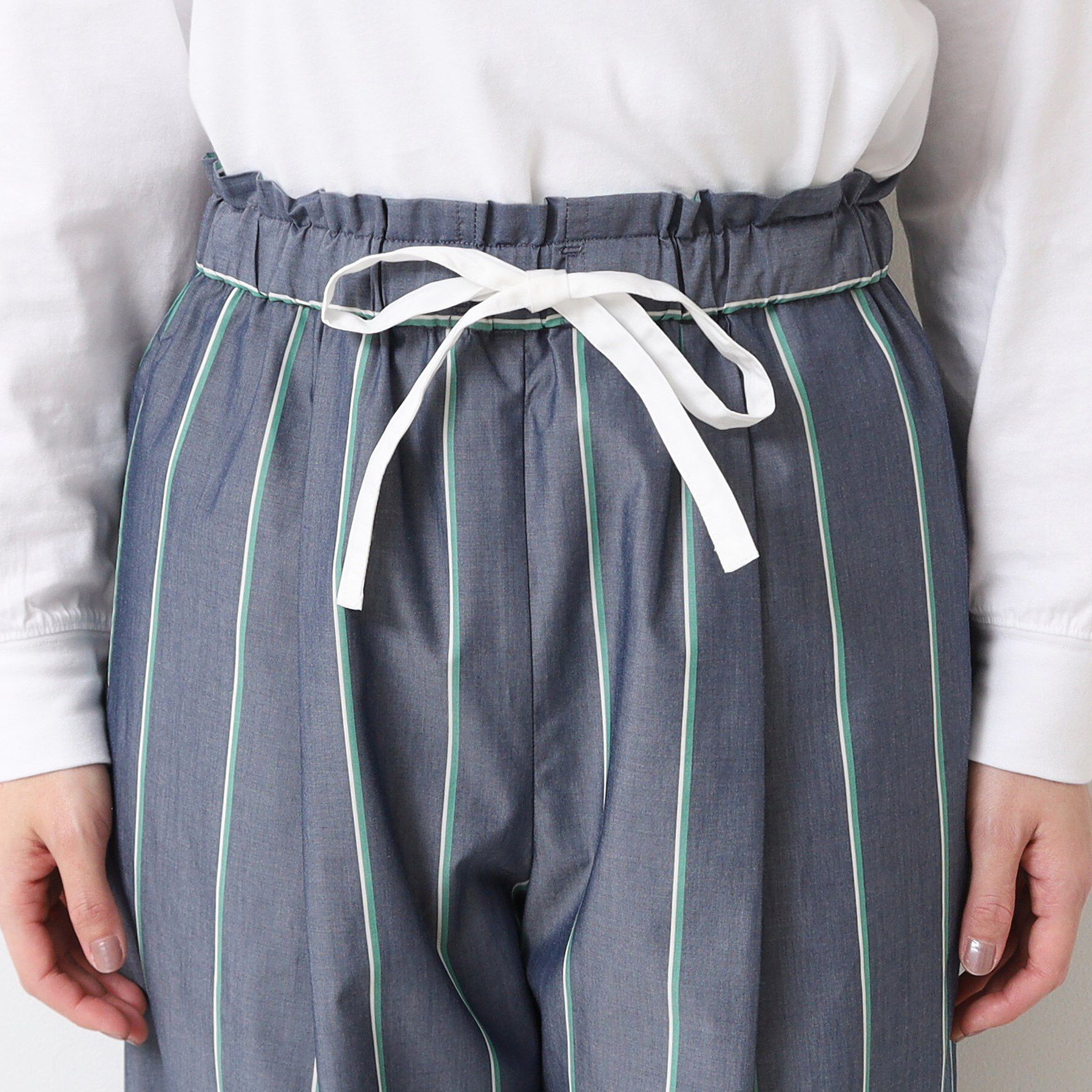 Dessin「【洗える・ウエストゴム】ストライプリラックスパンツ」|その他|