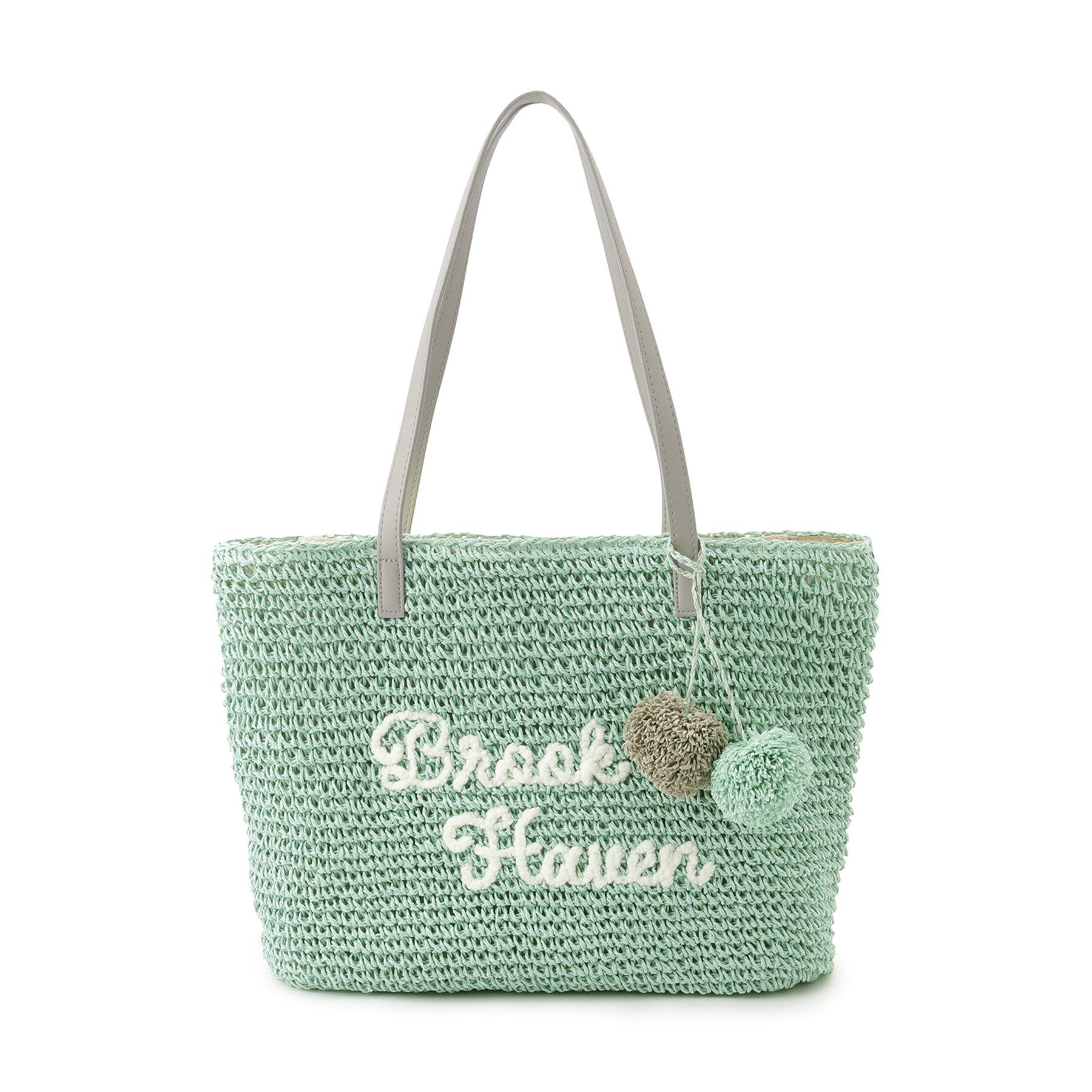 Dessin「ロゴ刺繍 ポンポンチャーム付き ペーパーメッシュトート」|トートバッグ|