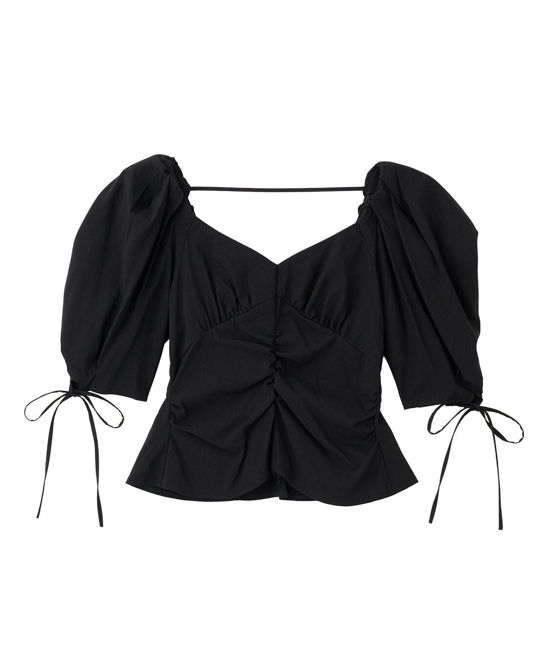 COCO DEAL「ボリュームスリーブペプラムブラウス」|シャツ・ブラウス|ブラック