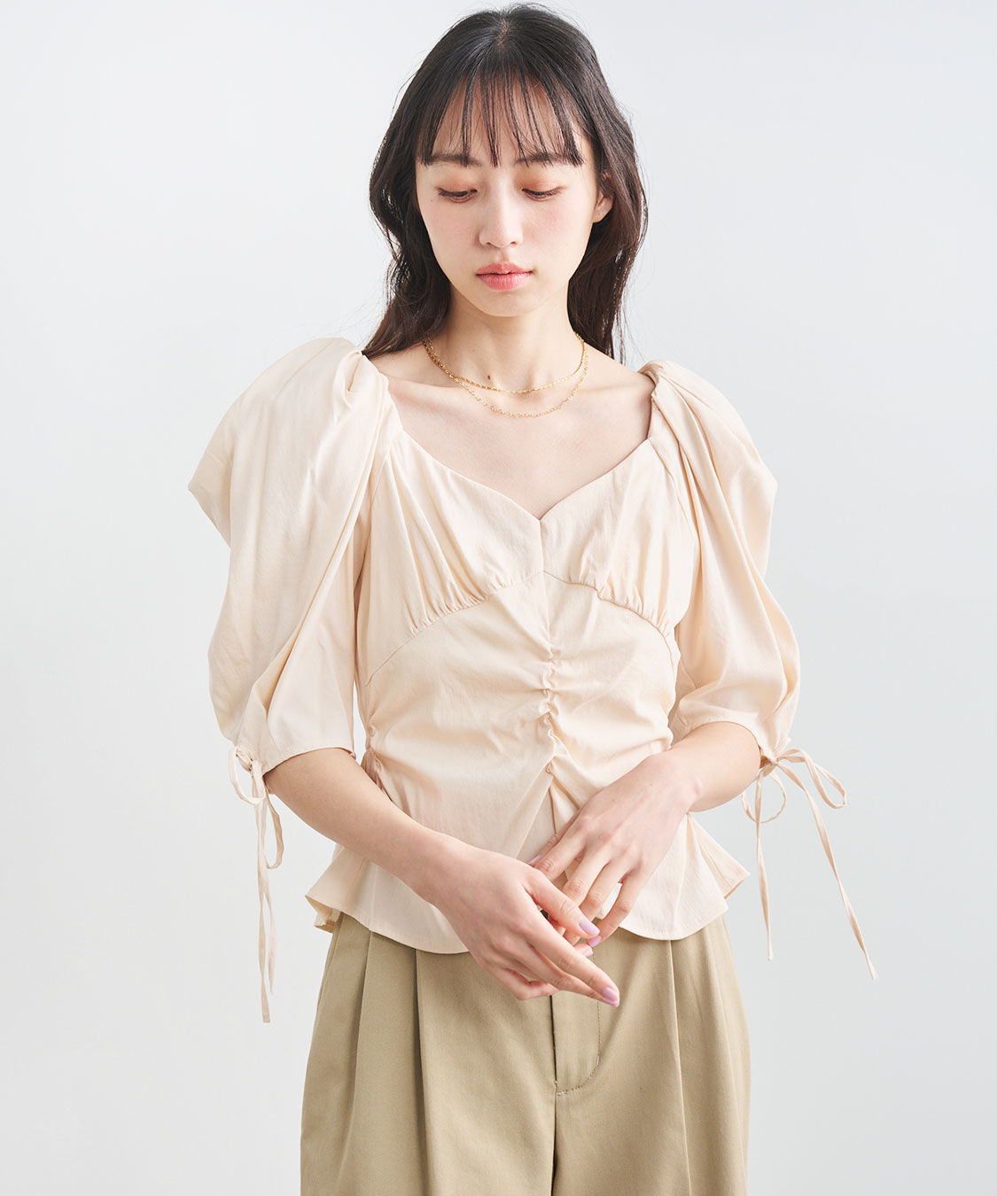 COCO DEAL「ボリュームスリーブペプラムブラウス」|シャツ・ブラウス|