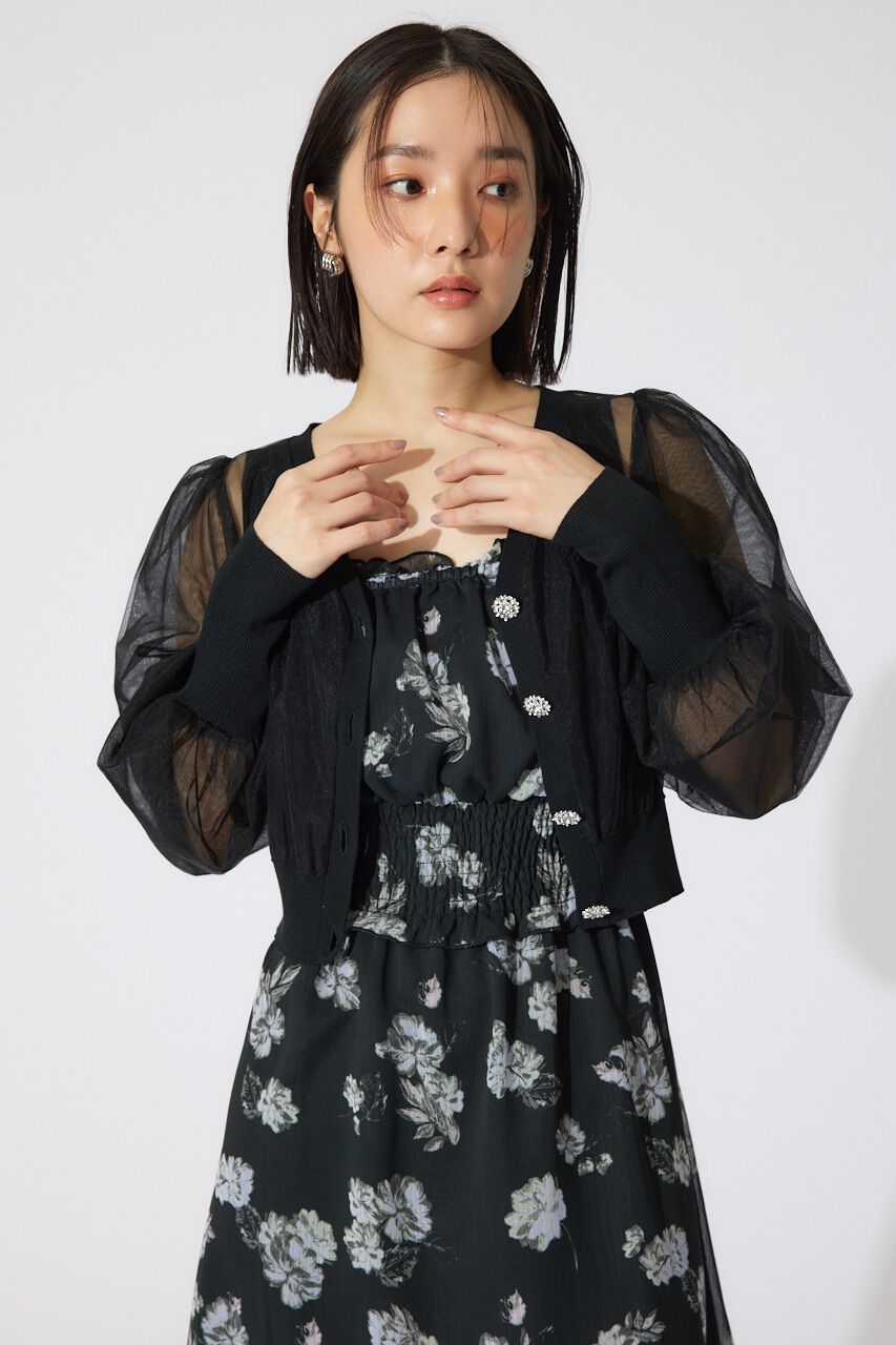 rienda「チュールドッキングシアーニットカーディガン」|カーディガン|