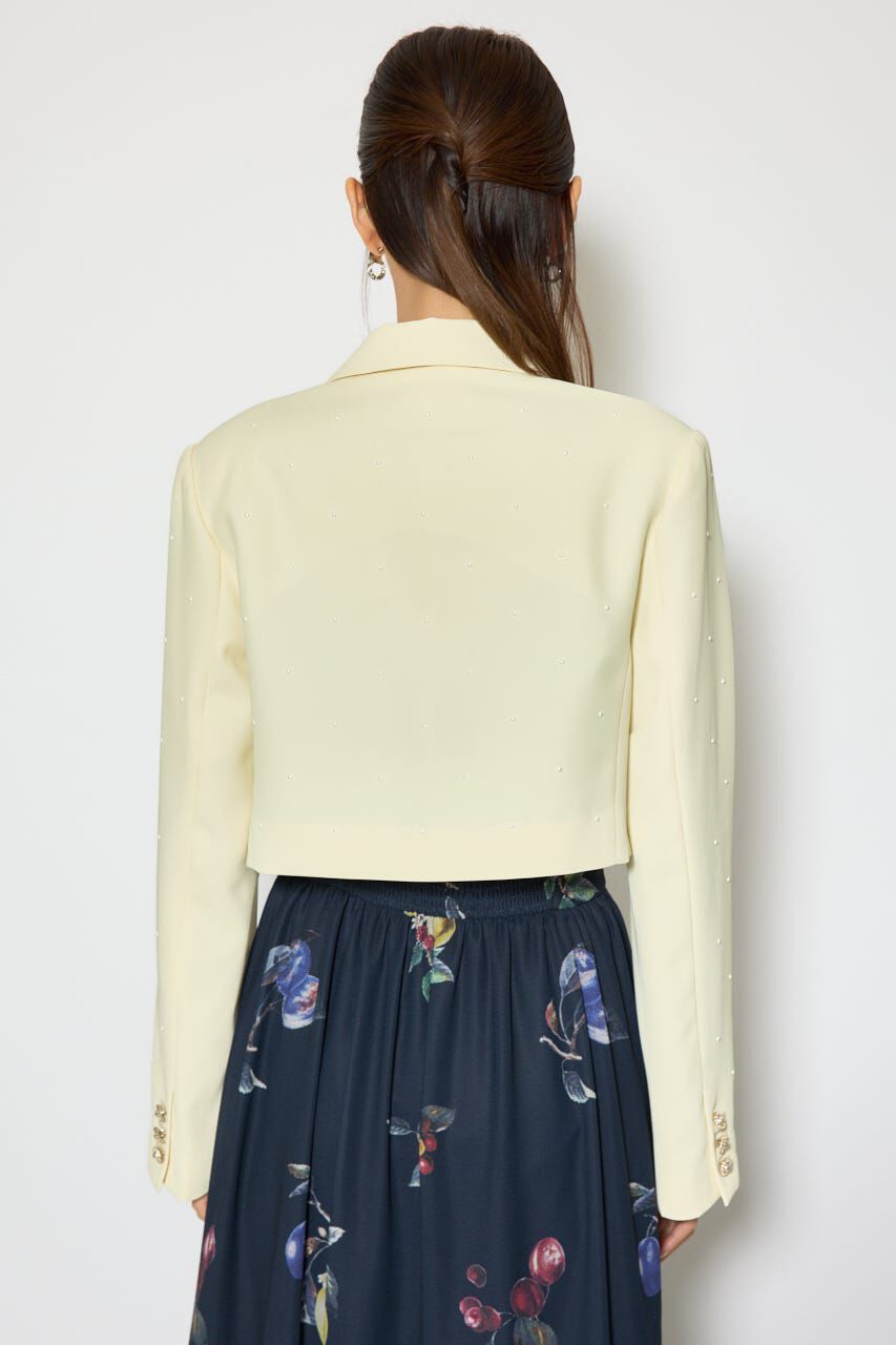 rienda「パール付きシングルショートテーラードジャケット」|その他|