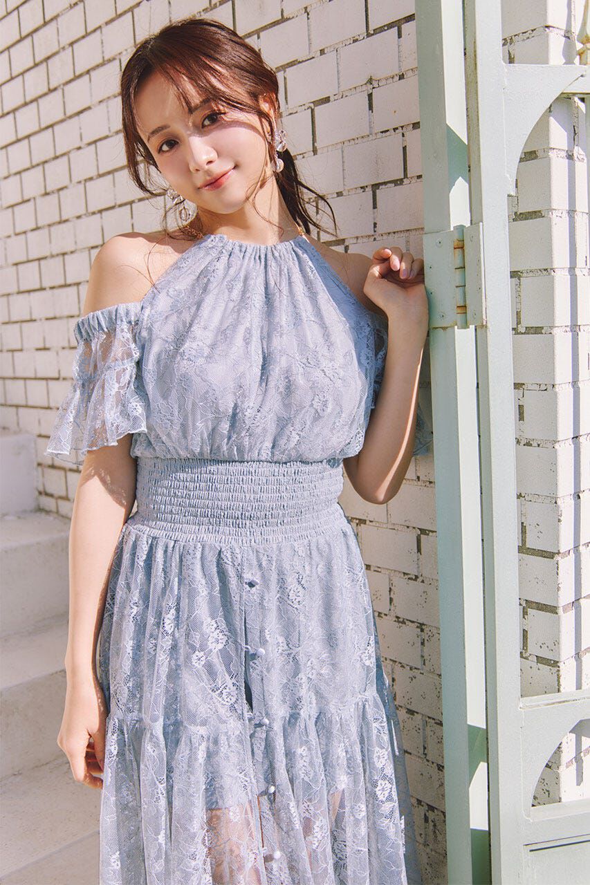 rienda「2WAYホルターネックレースロンパース」|ワンピース|