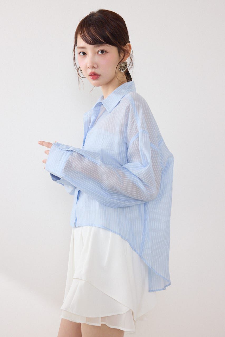 rienda「アシンメトリーストライプシャツ」|シャツ・ブラウス|