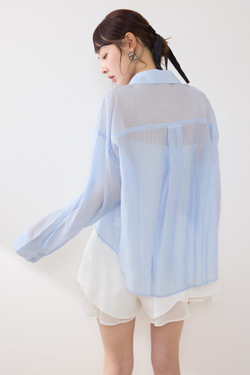 rienda「アシンメトリーストライプシャツ」|シャツ・ブラウス|