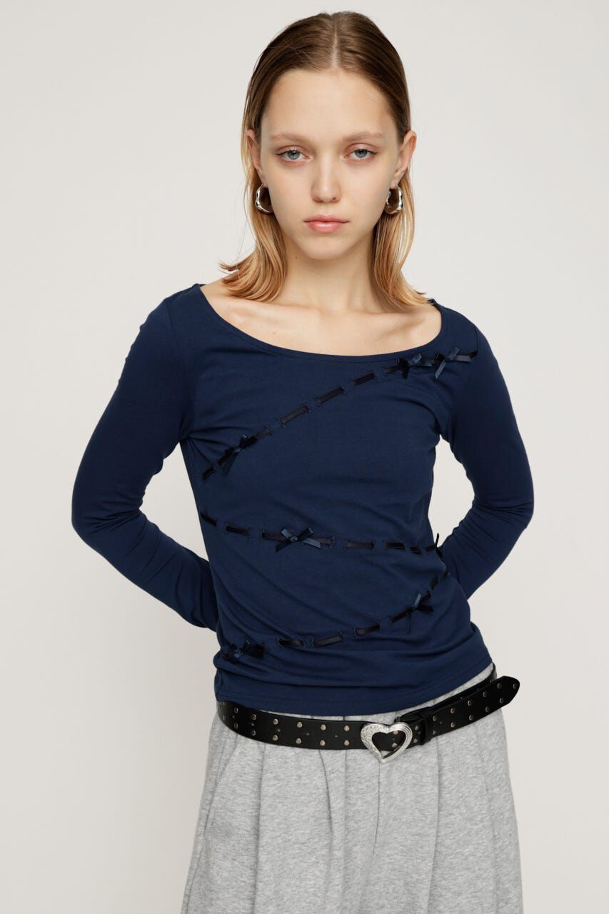 SLY「SWITCHING CUT トップス」|Tシャツ・カットソー|NVY