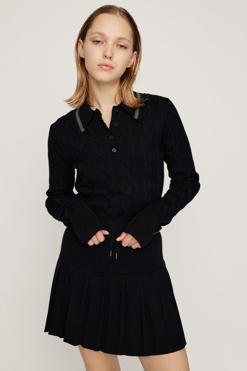 SLY「CABLE KNIT SET UP」|ワンピース|BLK