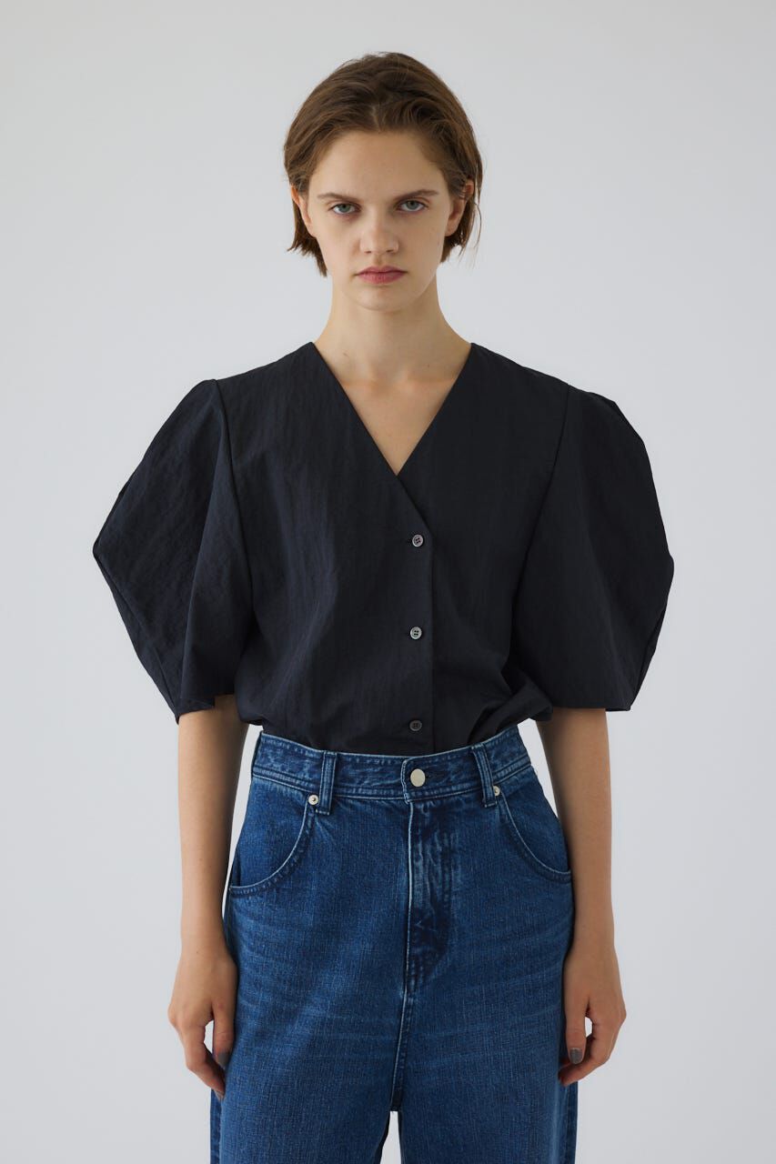 RIM.ARK 「Volume sleeve v-neck SH」|シャツ・ブラウス|BLK