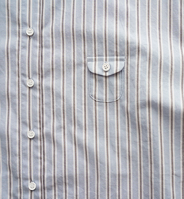 休日と詩「小さなポケットと襟のシャツ"7分袖"」|シャツ・ブラウス|