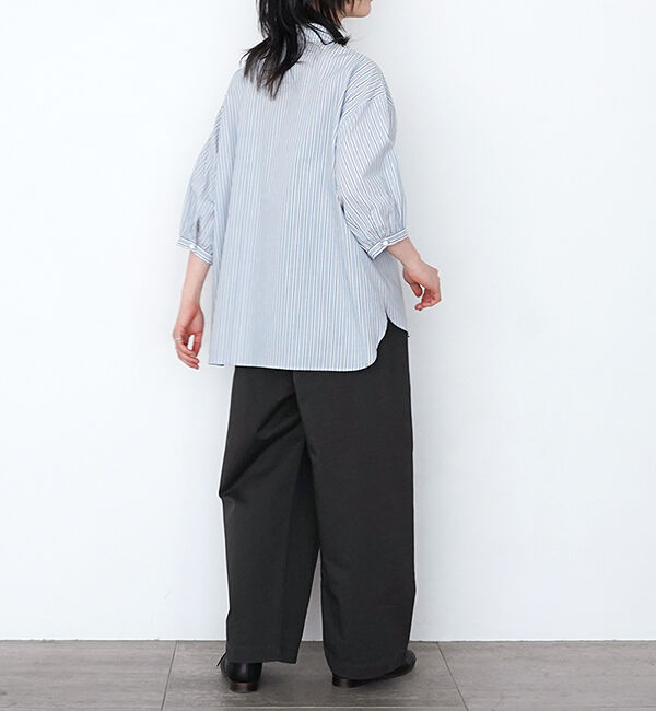 休日と詩「小さなポケットと襟のシャツ"7分袖"」|シャツ・ブラウス|