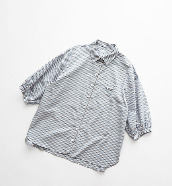 休日と詩「小さなポケットと襟のシャツ"7分袖"」|シャツ・ブラウス|