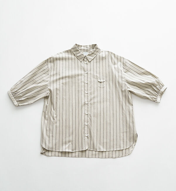 休日と詩「小さなポケットと襟のシャツ"7分袖"」|シャツ・ブラウス|