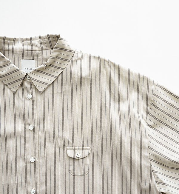 休日と詩「小さなポケットと襟のシャツ"7分袖"」|シャツ・ブラウス|