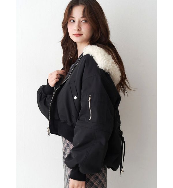 CALNAMUR「ファーカラーバルーンブルゾン」|ブルゾン・スタジャン|