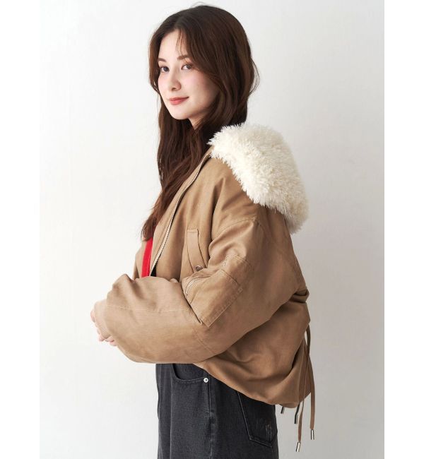 CALNAMUR「ファーカラーバルーンブルゾン」|ブルゾン・スタジャン|