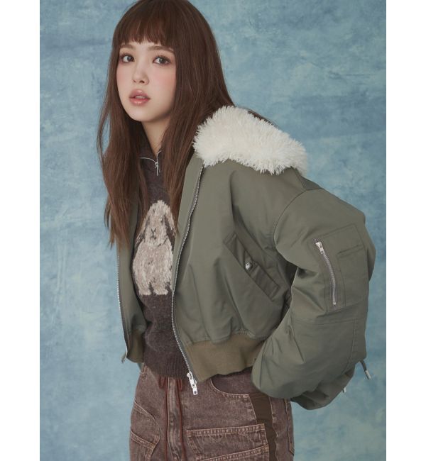 CALNAMUR「ファーカラーバルーンブルゾン」|ブルゾン・スタジャン|