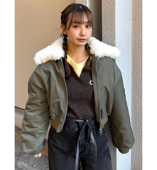 CALNAMUR「ファーカラーバルーンブルゾン」|ブルゾン・スタジャン|