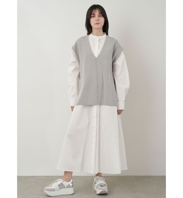 ELENDEEK「KNIT VEST LAYERED SH OP」|ワンピース|