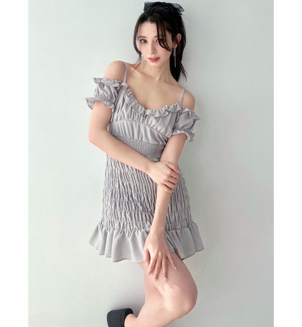 RESEXXY「シャーリングミニワンピース」|ワンピース|