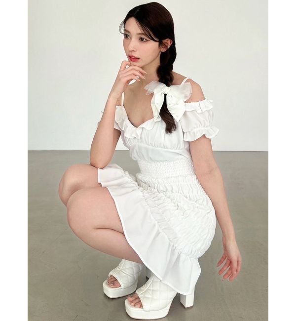 RESEXXY「シャーリングミニワンピース」|ワンピース|