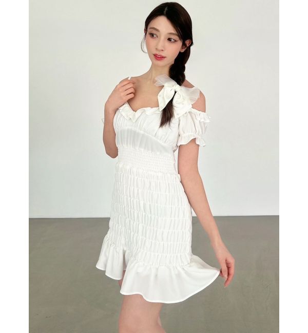 RESEXXY「シャーリングミニワンピース」|ワンピース|
