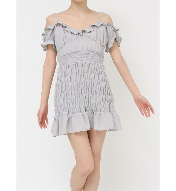 RESEXXY「シャーリングミニワンピース」|ワンピース|