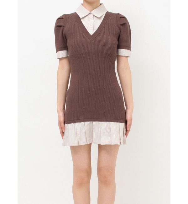 RESEXXY「シャツレイヤードミニニットワンピース」|ワンピース|