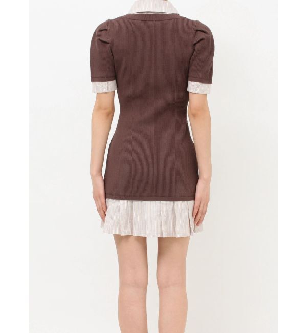 RESEXXY「シャツレイヤードミニニットワンピース」|ワンピース|