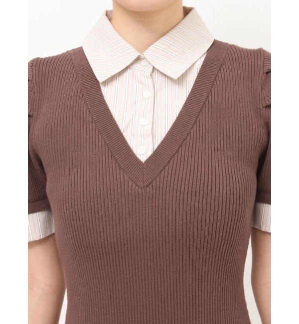 RESEXXY「シャツレイヤードミニニットワンピース」|ワンピース|