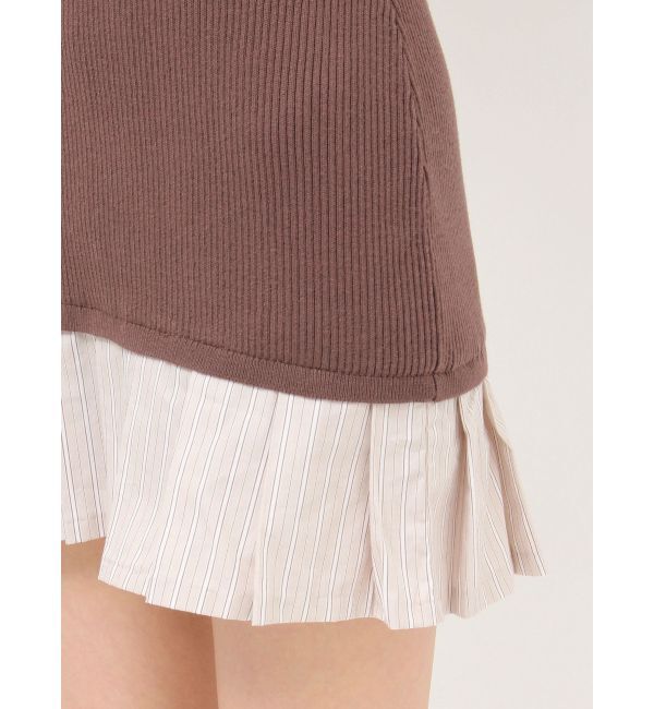 RESEXXY「シャツレイヤードミニニットワンピース」|ワンピース|