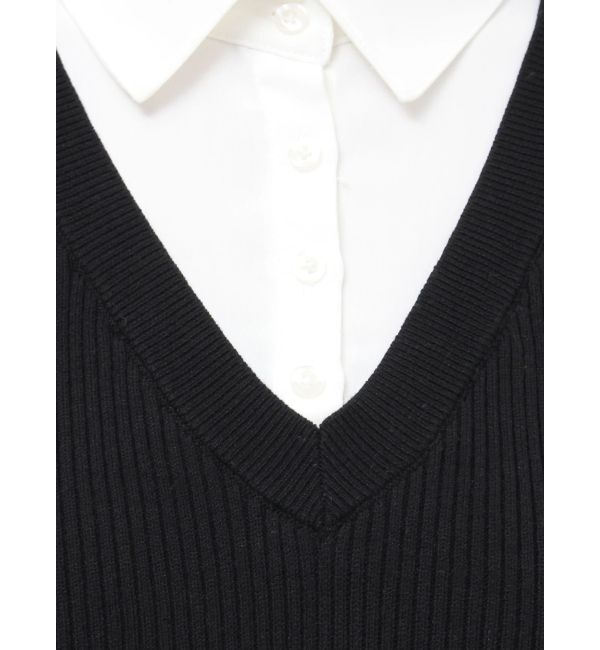 RESEXXY「シャツレイヤードミニニットワンピース」|ワンピース|