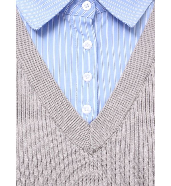 RESEXXY「シャツレイヤードミニニットワンピース」|ワンピース|