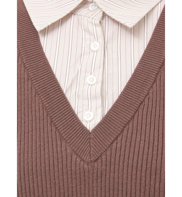 RESEXXY「シャツレイヤードミニニットワンピース」|ワンピース|