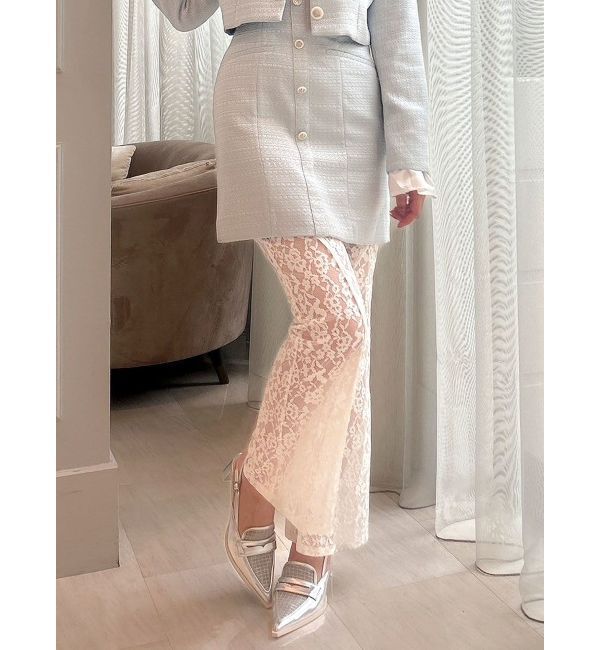 dazzlin「カーブパネルレースパンツ」|その他|オフホワイト