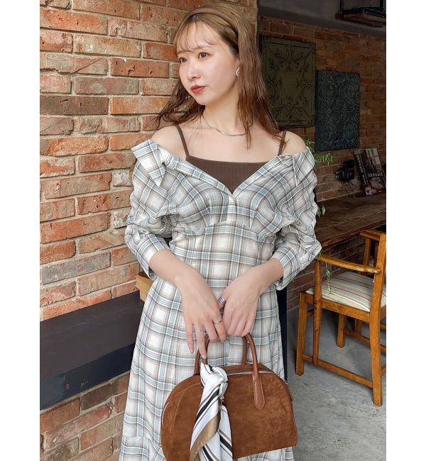 dazzlin「レイヤードシャツドッキングワンピース」|ワンピース|