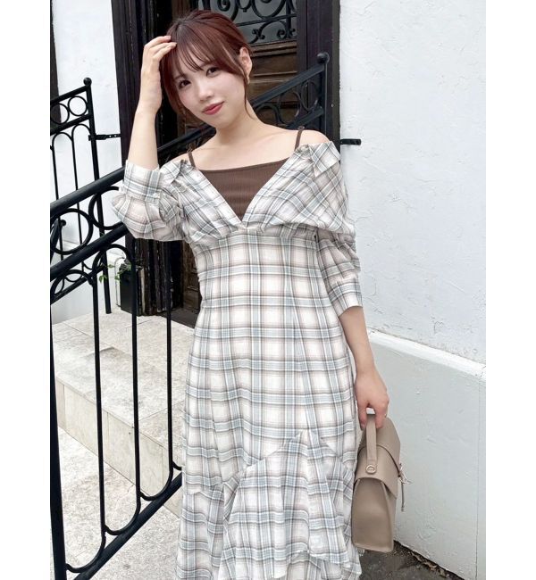 dazzlin「レイヤードシャツドッキングワンピース」|ワンピース|